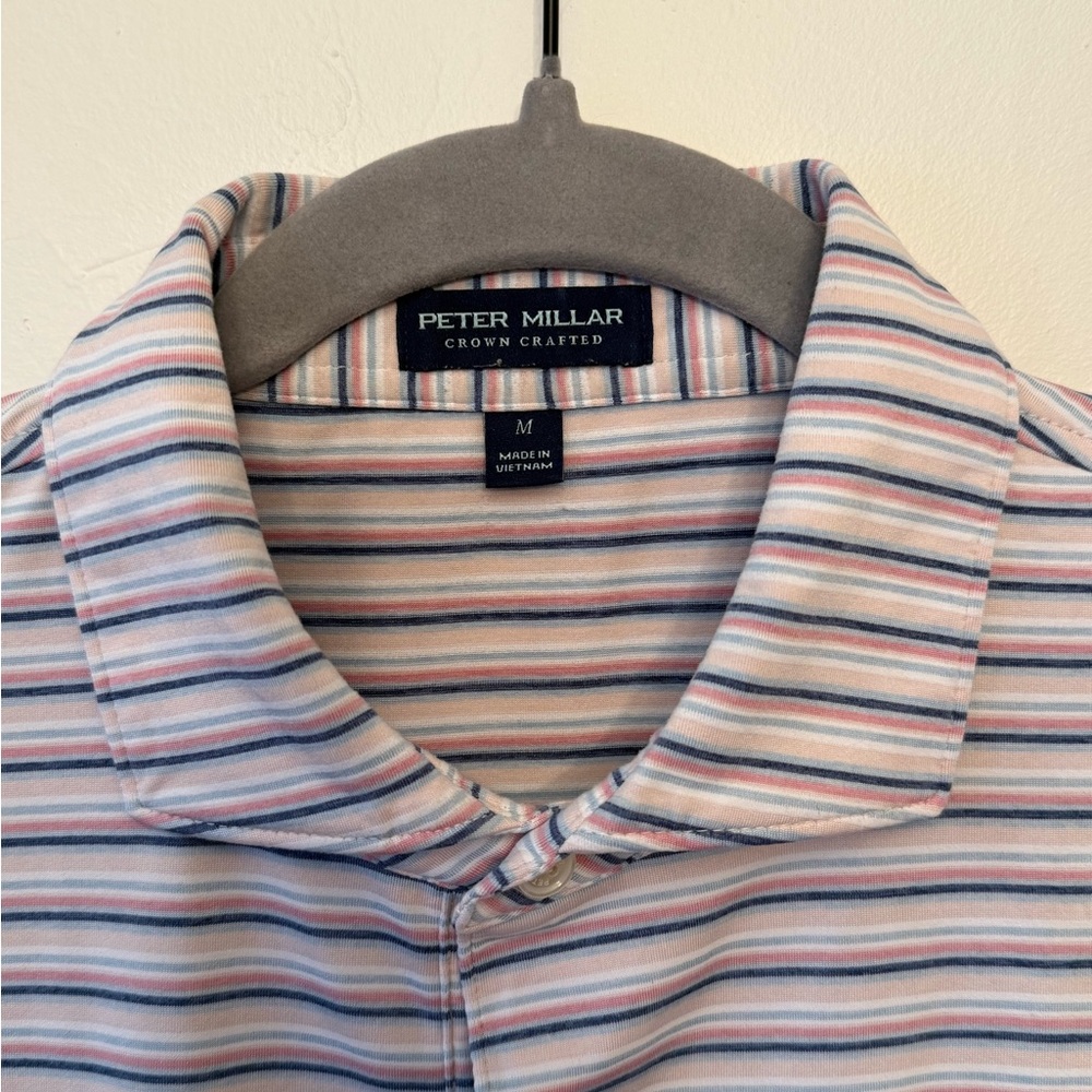 Peter Millar Men's Casual Shirt - Pink and Blue Stripes
